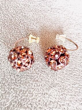 LOFT Bronze Filigree Hoop Drop Earrings